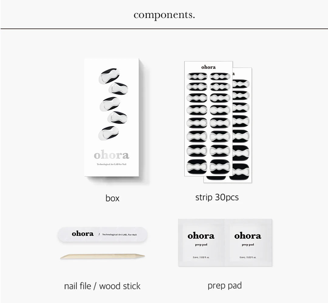 OHORA. | N Black Hourglass. | Uñas de Gel Semi Curado.|