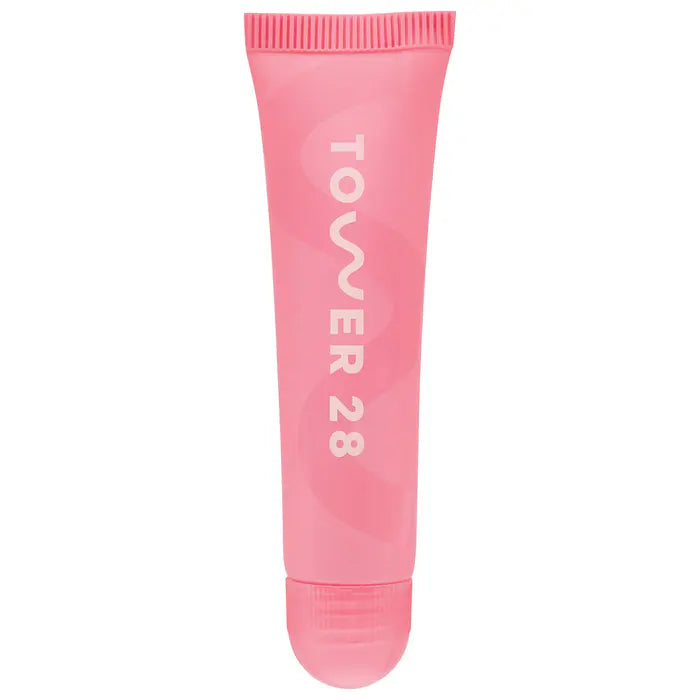 TOWER 28 BEAUTY. LipSoftie™ Hydrating Tinted Lip Treatment Balm. | Watermelon Kiwi - sheer baby pink