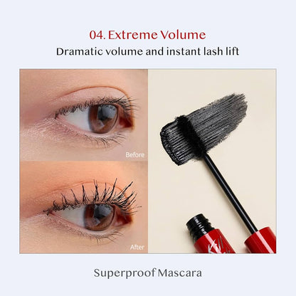 CLIO.  Kill Lash Superproof Mascara.  |  #04 Extreme Volume| Máscara de Pestañas de Larga Duración y Volumen