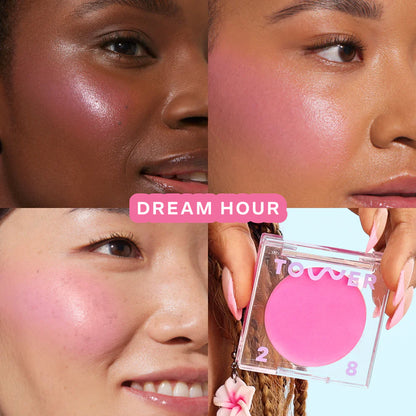 TOWER 28 BEAUTY.  BeachPlease Lip + Cheek Cream Blush. |  Dream Hour - sun-kissed bright pink.