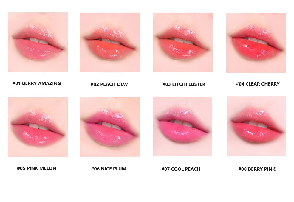 COLORGRAM. Juicy Drop Tint.  |  #01 Berry Amazing | Tinta Labial Hidratante con Brillo Acuoso