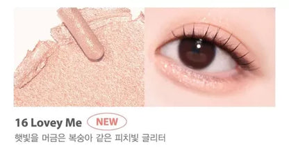CLIO.  Twinkle Pop Glittering Eye Stick.  |  #16 Lovey Me | Sombra en Stick con Glitter para un Look Deslumbrante