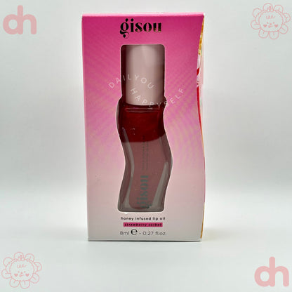 GISOU. Honey Infused Hydrating Lip Oil.  |  Strawberry Sorbet - Sheer Pinky Red.