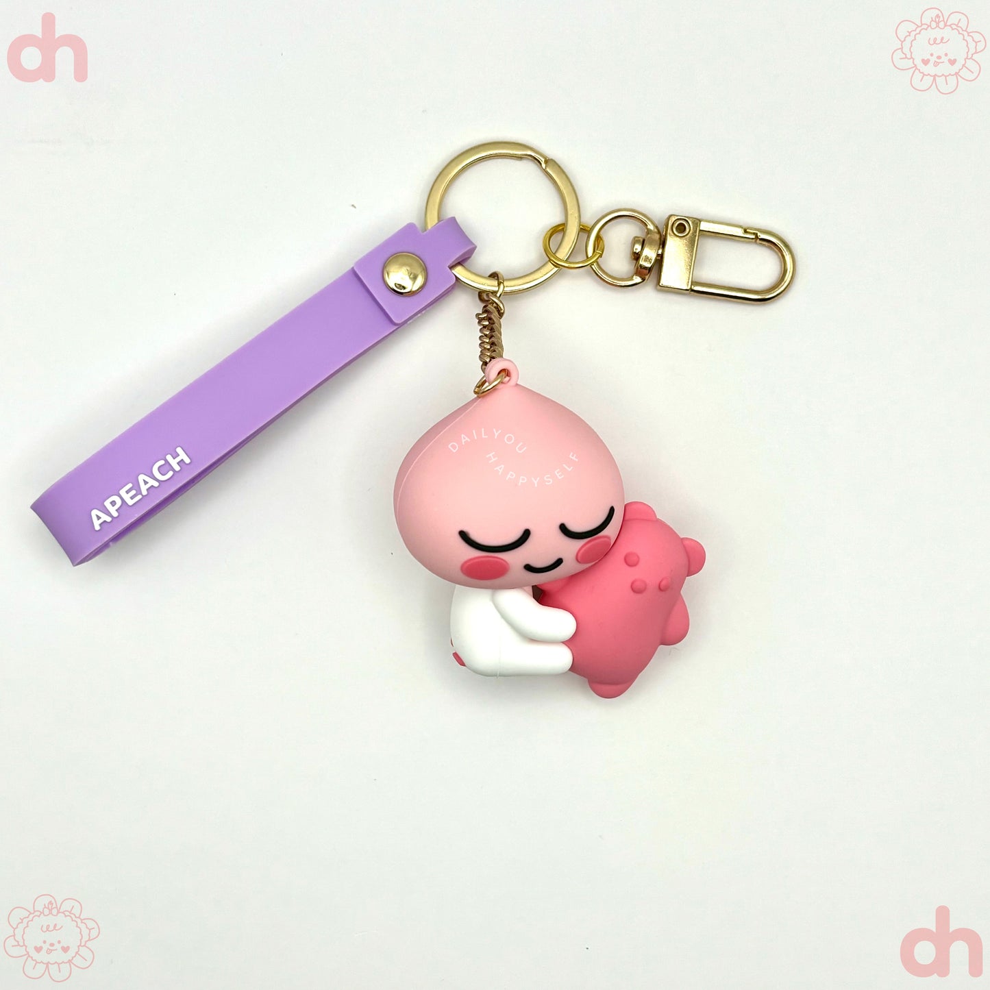 KAKAO FRIENDS. | Initials Figure Keyring. | Apeach.|
