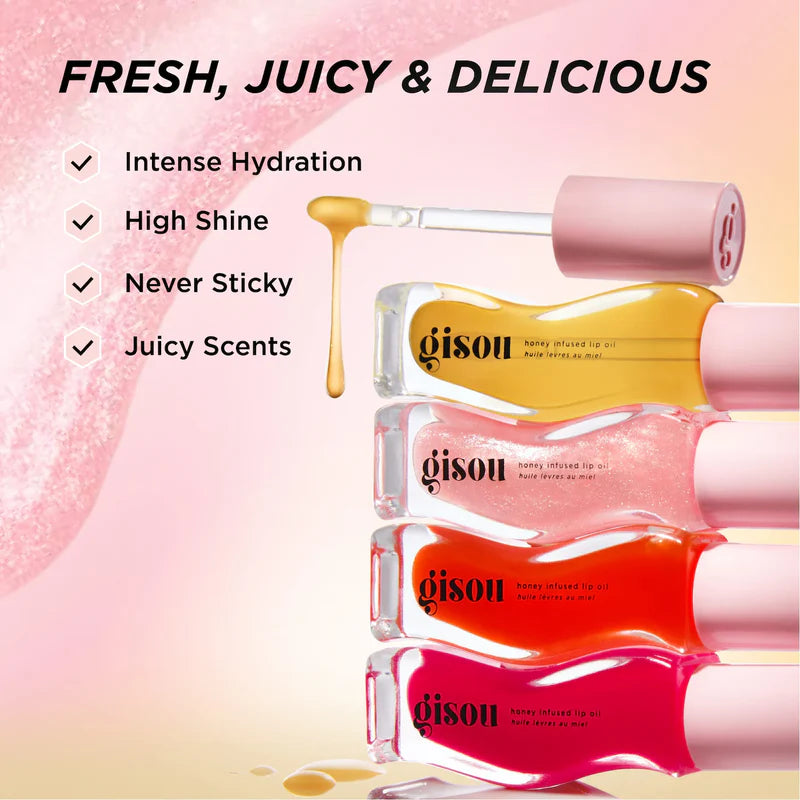 GISOU. Honey Infused Hydrating Lip Oil.  |   Honey Gold -  Clear Golden Glow.