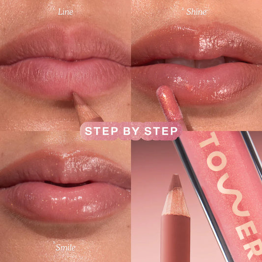 TOWER 28 BEAUTY. Line + Shine Lip Liner and Lip Gloss Set.