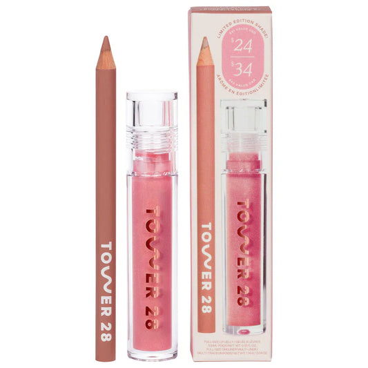 TOWER 28 BEAUTY. Line + Shine Lip Liner and Lip Gloss Set.