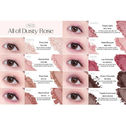UNLEASHIA. Glitterpedia Eye Palette.  |  N°5 All of Dusty  | Sombras de Ojos Glitter, Shimmer y Mate