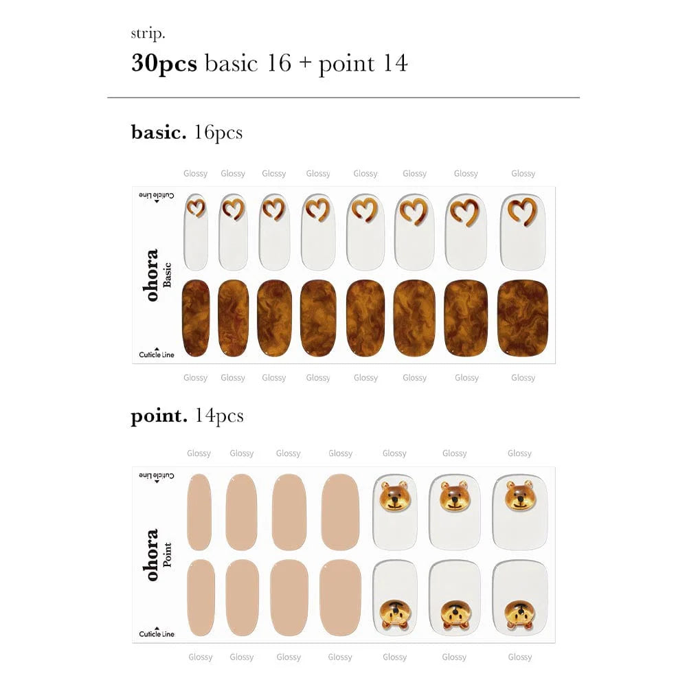 OHORA. |  N Caramel Bear. |  Uñas de Gel Semi Curado.|