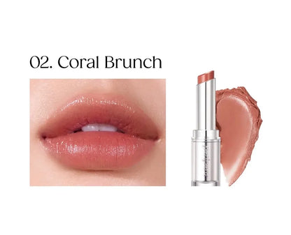 PERIPERA. Ink Mood Glowy Balm.   |  #02 Coral Bunch | Bálsamo Labial Hidratante y Brillante