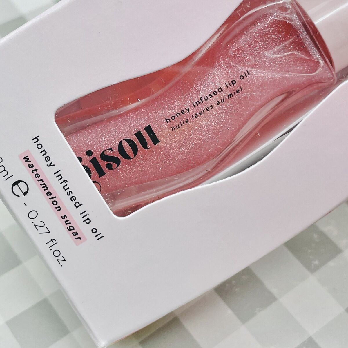 GISOU. Honey Infused Hydrating Lip Oil.  |  Watermelon Sugar -  Clear Pink Shimmer.