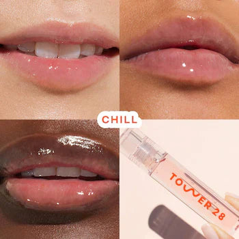 TOWER 28 BEAUTY.  ShineOn Lip Jelly Non-Sticky Gloss.  |  Magic - clear with gold shimmer.