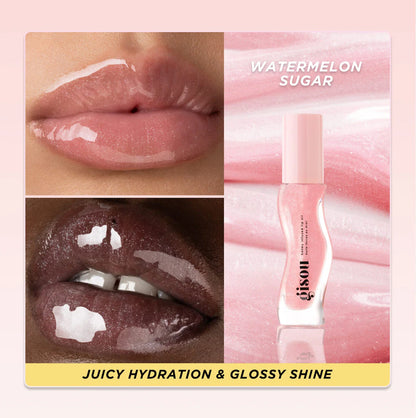 GISOU. Honey Infused Hydrating Lip Oil.  |  Watermelon Sugar -  Clear Pink Shimmer.