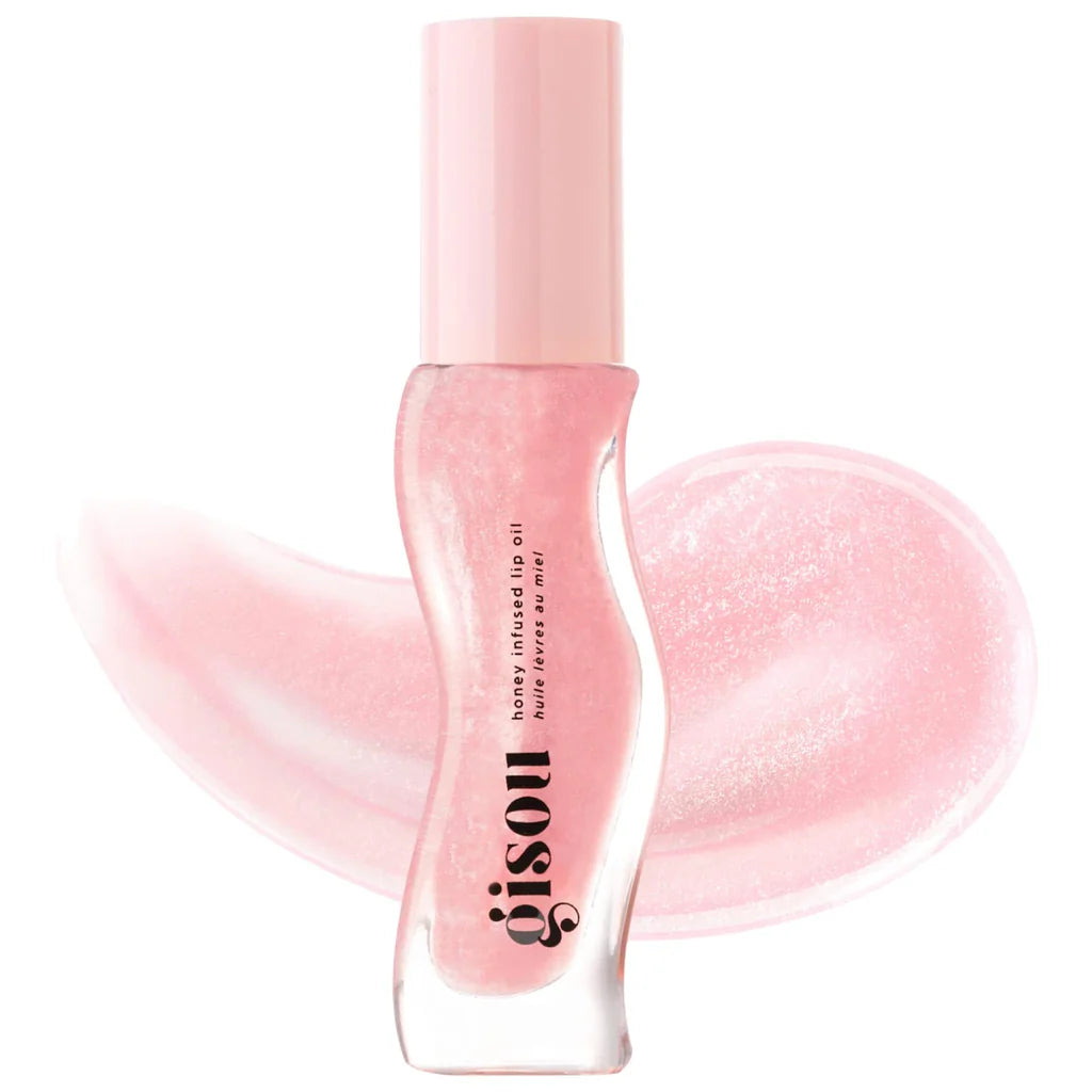GISOU. Honey Infused Hydrating Lip Oil.  |  Watermelon Sugar -  Clear Pink Shimmer.