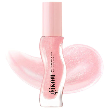 GISOU. Honey Infused Hydrating Lip Oil.  |  Watermelon Sugar -  Clear Pink Shimmer.