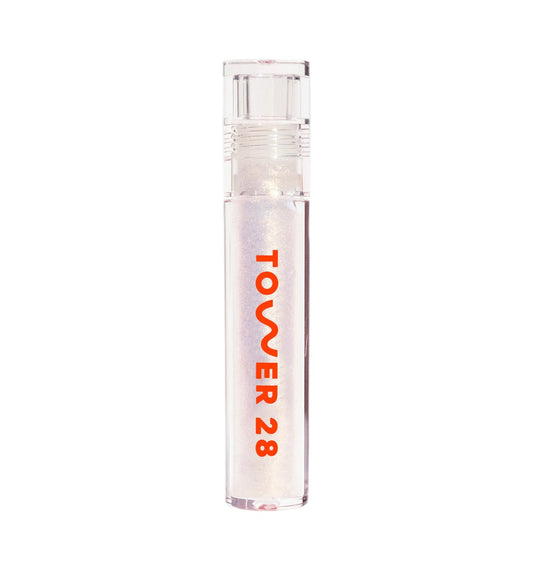 TOWER 28 BEAUTY.  ShineOn Lip Jelly Non-Sticky Gloss.  |  Magic - clear with gold shimmer.